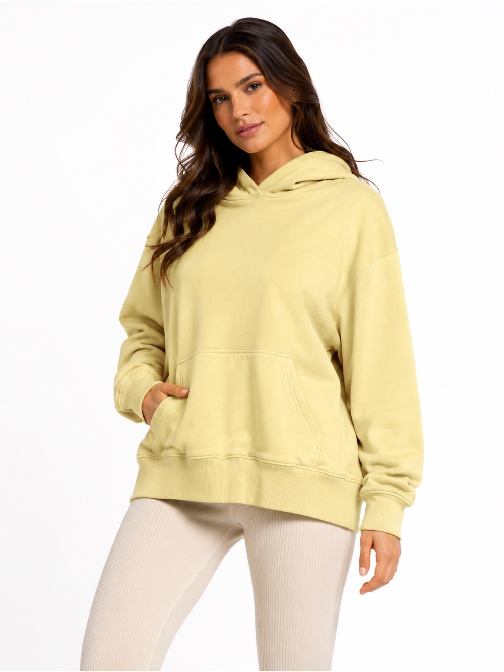 TNA Perfect Cozy Fleece Sweatshirt | S | Pale Yellow